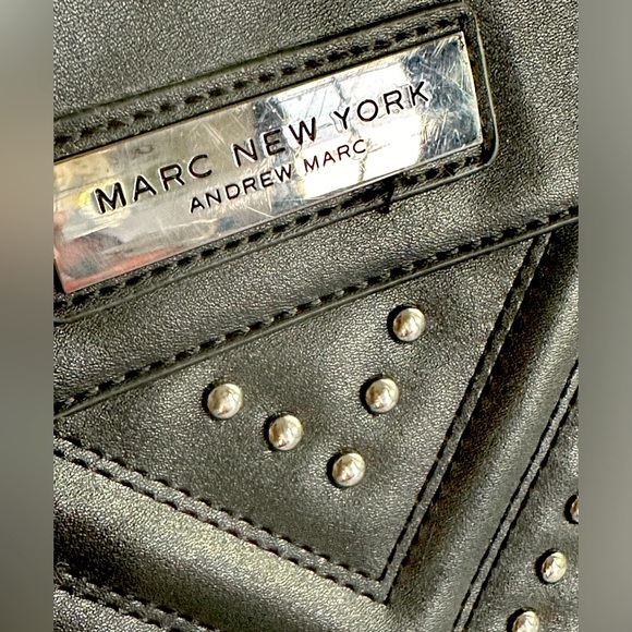 2 in 1 Marc New York and Andrew Mark Black Studded Leather Purse - Picture 5 of 12